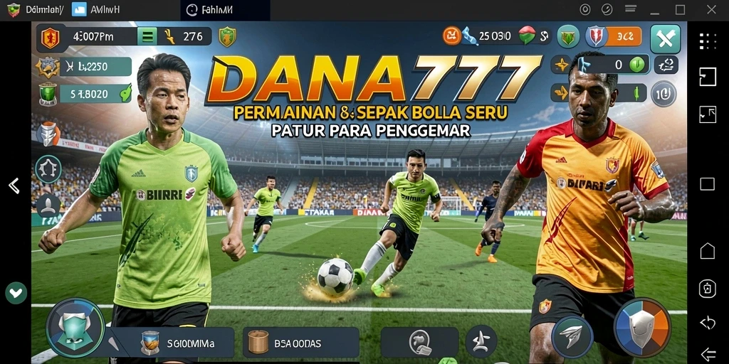 Tampilan gameplay seru dalam DANA777 dengan aksi sepak bola yang mendebarkan.