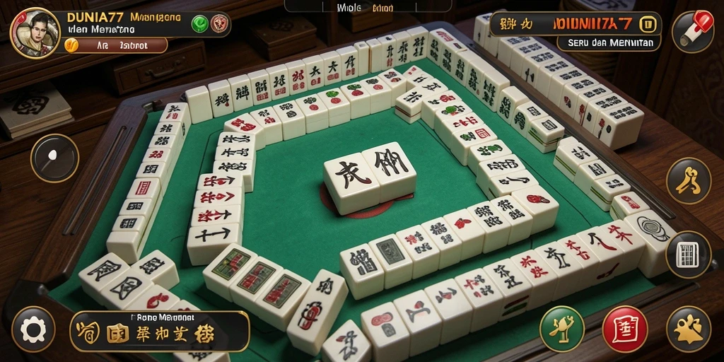 Screenshot DUNIA77 yang menunjukkan gameplay Mahjong yang seru.