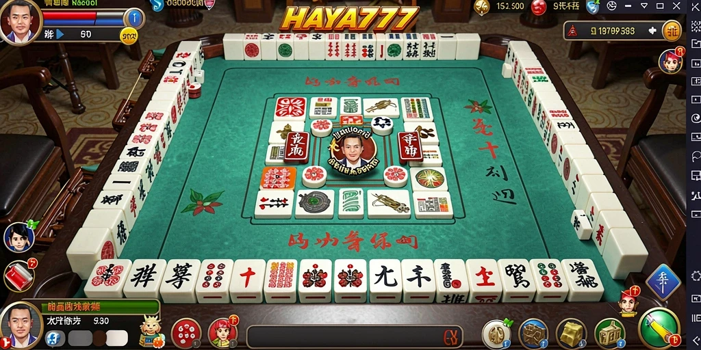 Tampilan menarik dari permainan Mahjong HAYA777 dengan ubin berwarna-warni.