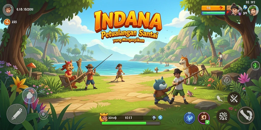 Tampilan gameplay INDAAA yang penuh warna dan mengasyikkan.