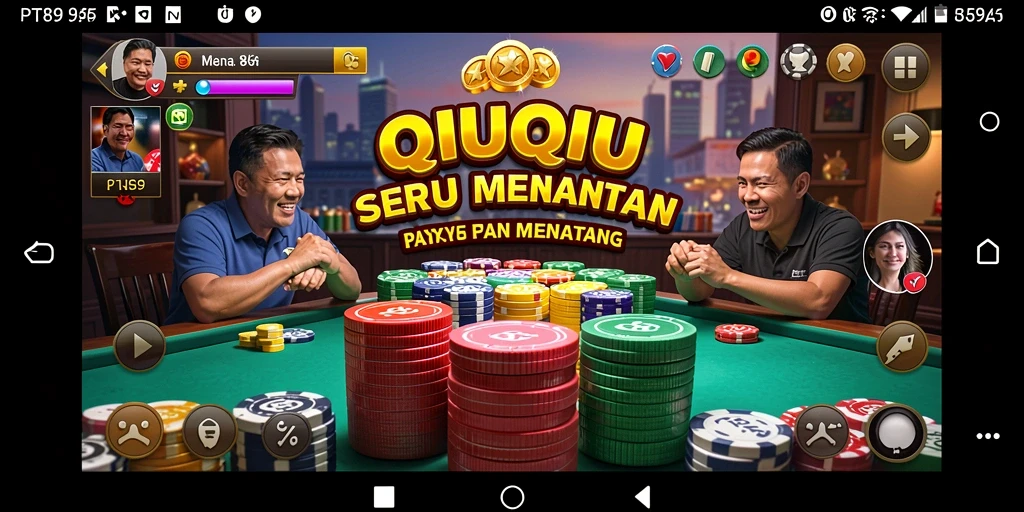 Tampilan gameplay seru QiuQiu dari PT89 dengan desain kartu yang modern.