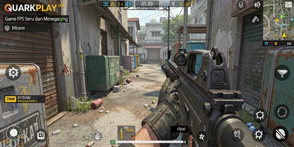 Tampilan intens gameplay QUARKPLAY yang mendebarkan.