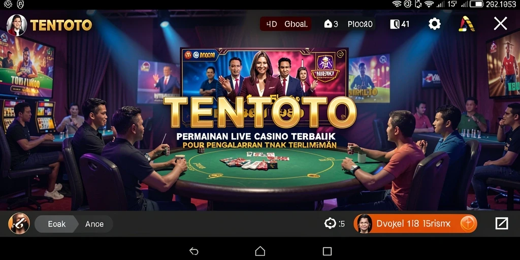 Tampilan gameplay Live Casino TENTOTO dengan dealer dan pemain aktif.