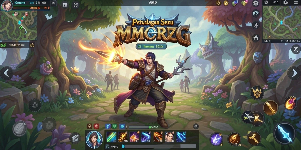 Tampilan gameplay V89 dengan pertempuran epik dan eksplorasi dunia yang luas.