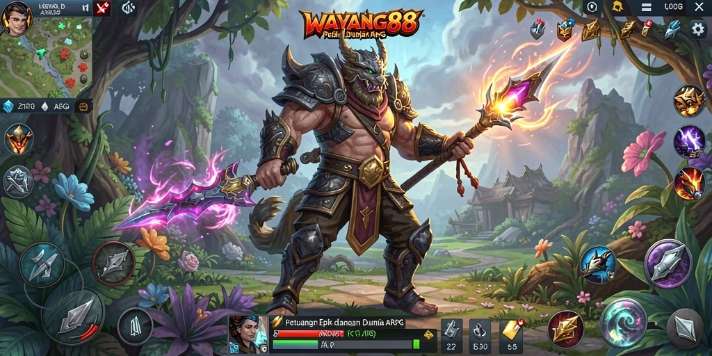 Tampilan menarik dari aksi gameplay ARPG WAYANG88.
